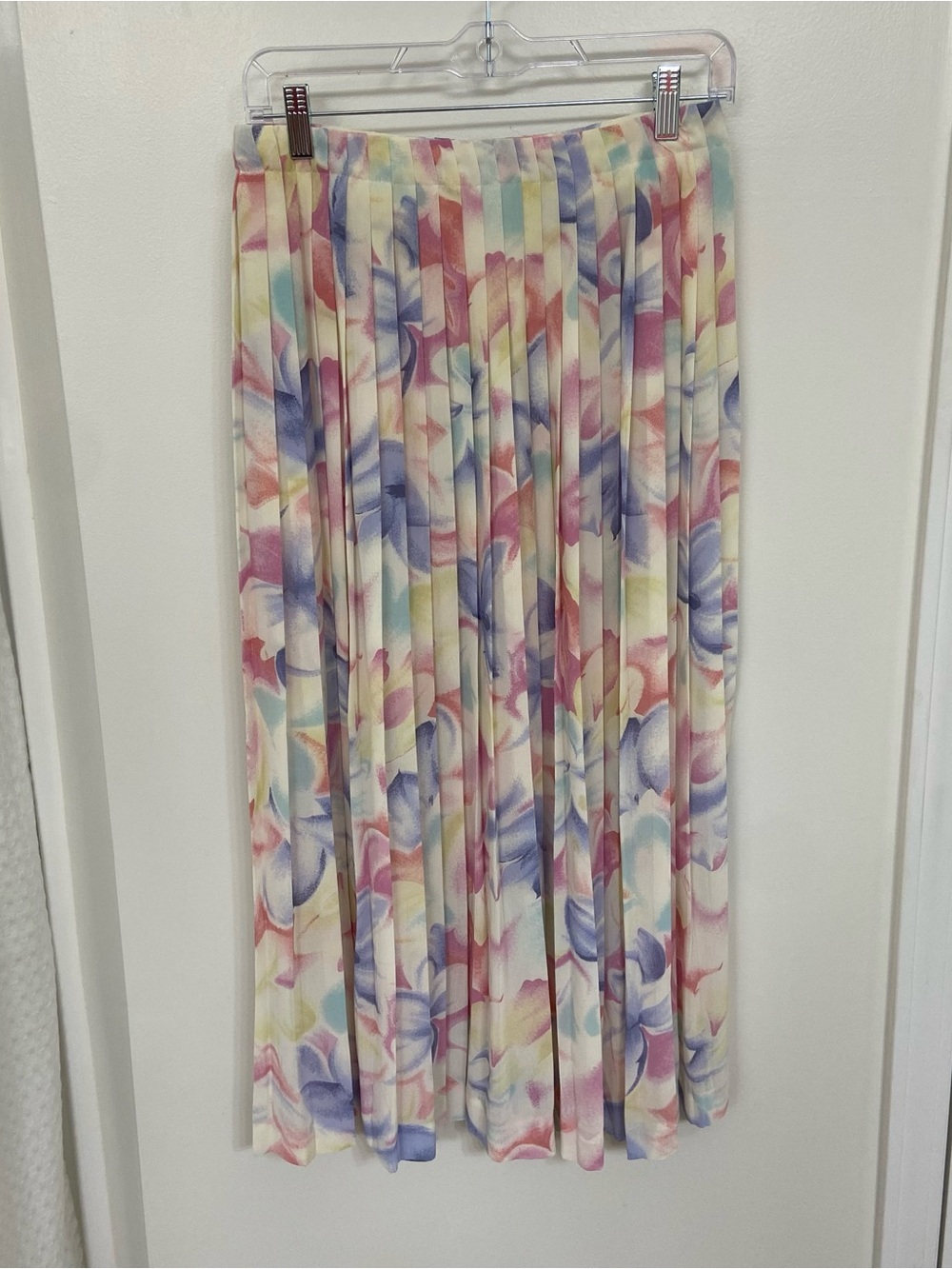 Pendleton Pastel Floral Pleated Midi Skirt